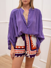 Camicia Corean viola in mussola - Vicolo