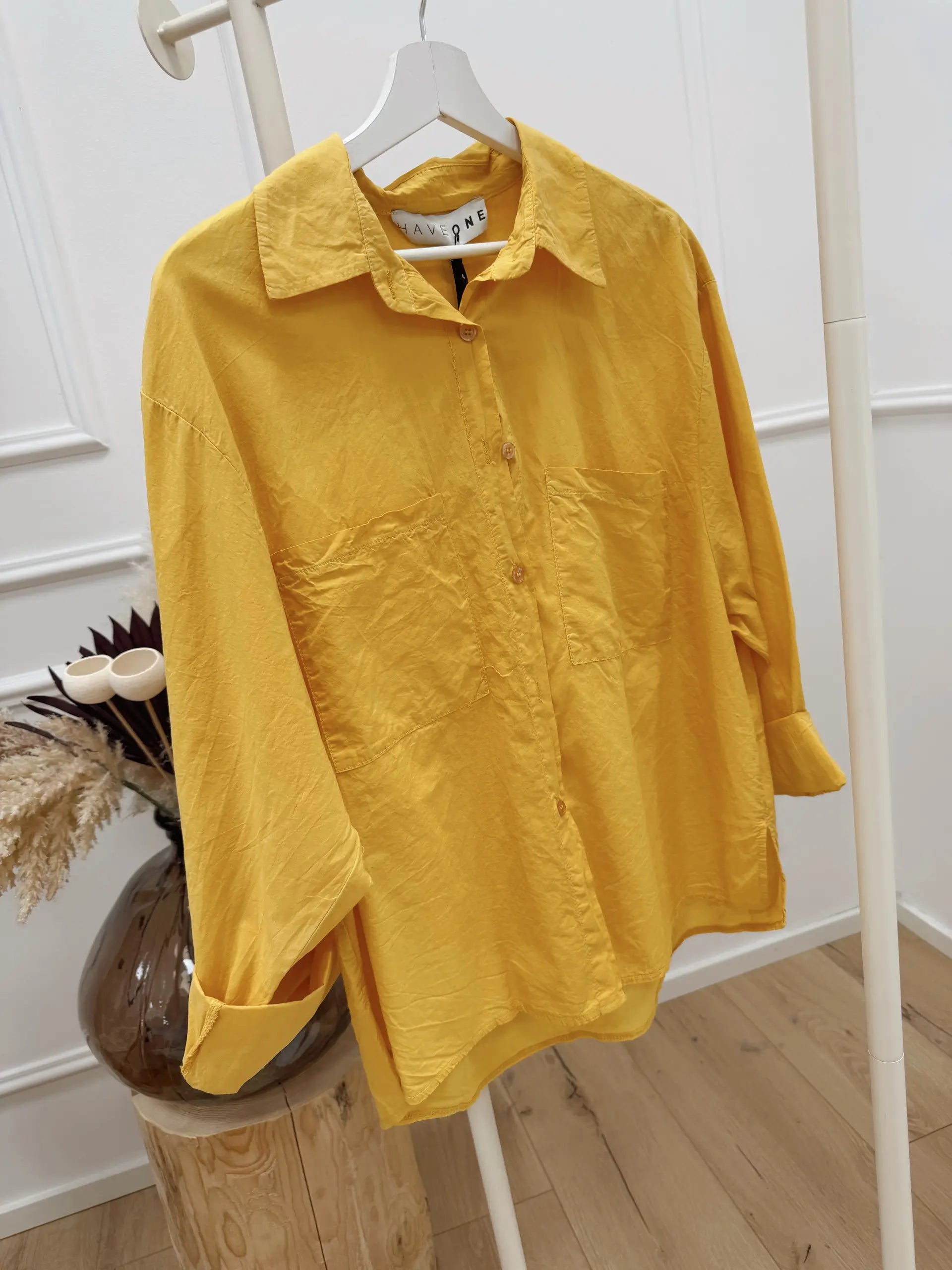 Camicia Essential gialla doppia tasca - HaveOne