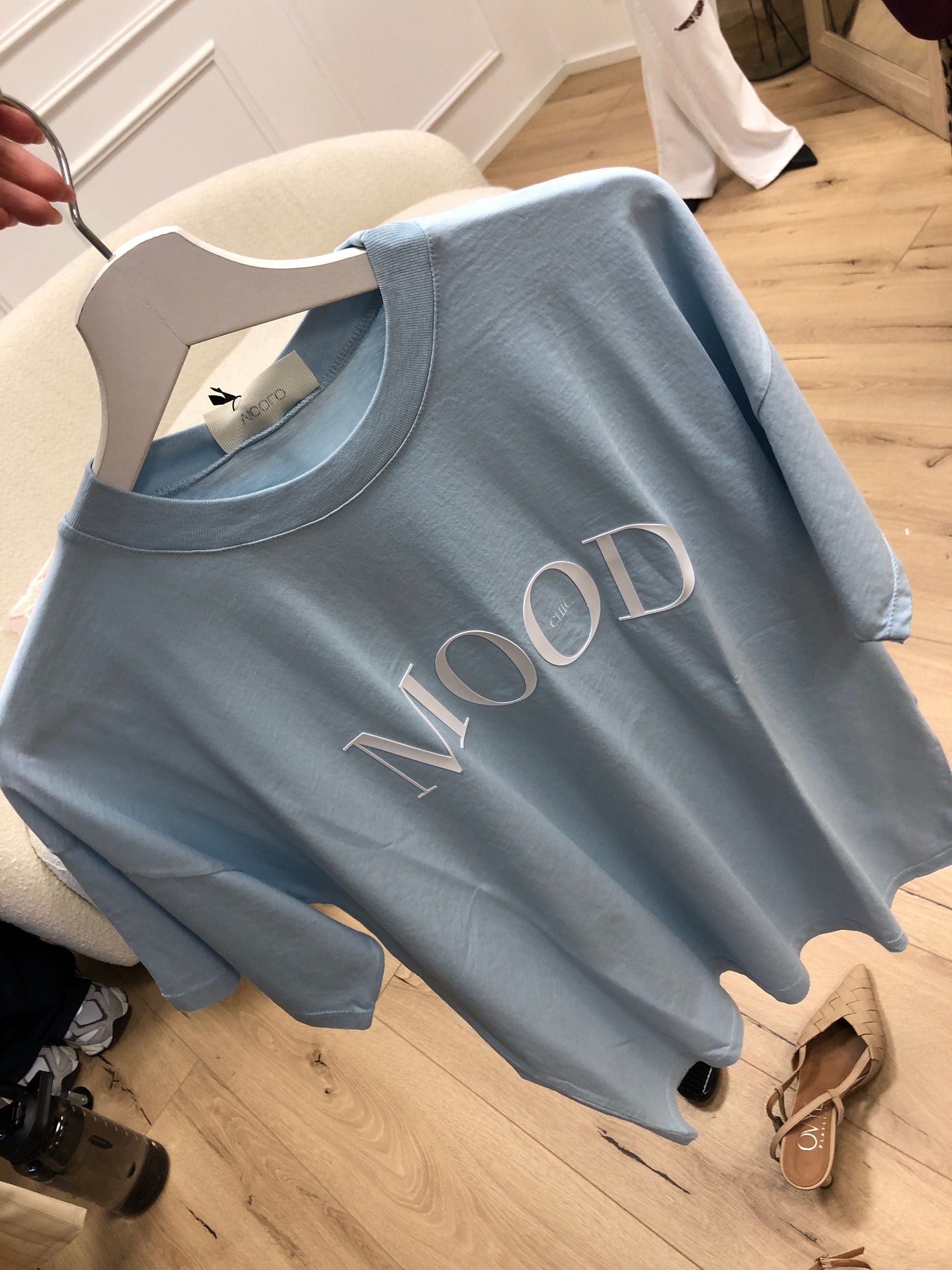 T shirt celeste stampa Mood - Vicolo