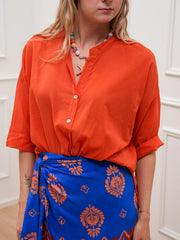 Camicia in voile di cotone papaya - HaveOne