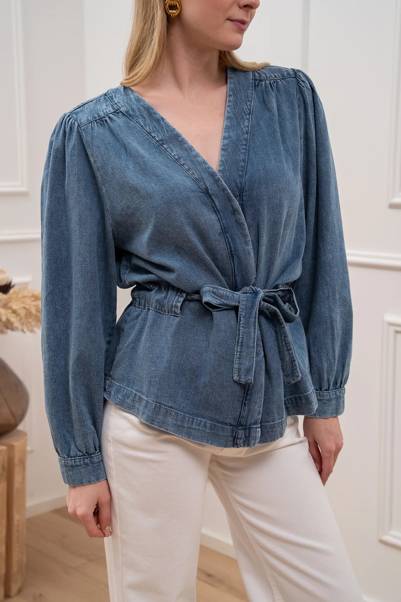 Camicia in denim con nodo in vita - Dixie