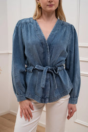 Camicia in denim con nodo in vita - Dixie