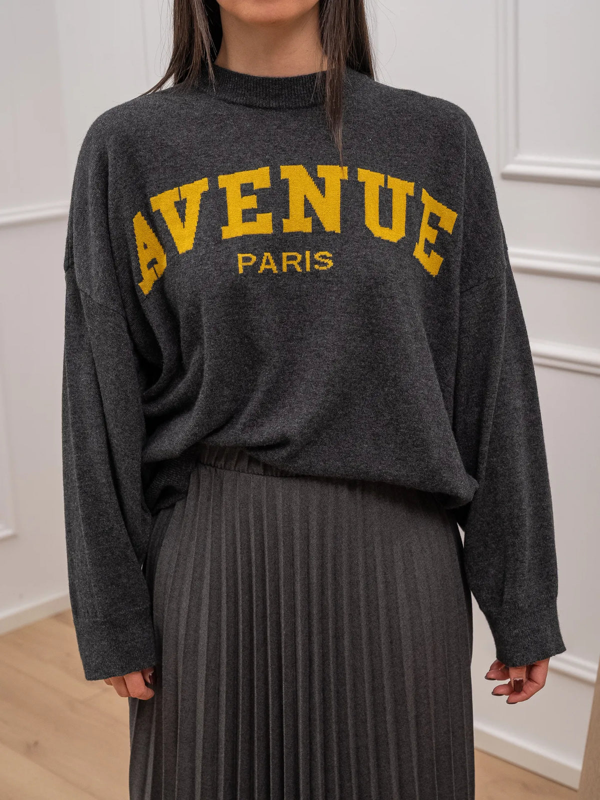 Maglia Avenue grigio e senape - Vicolo