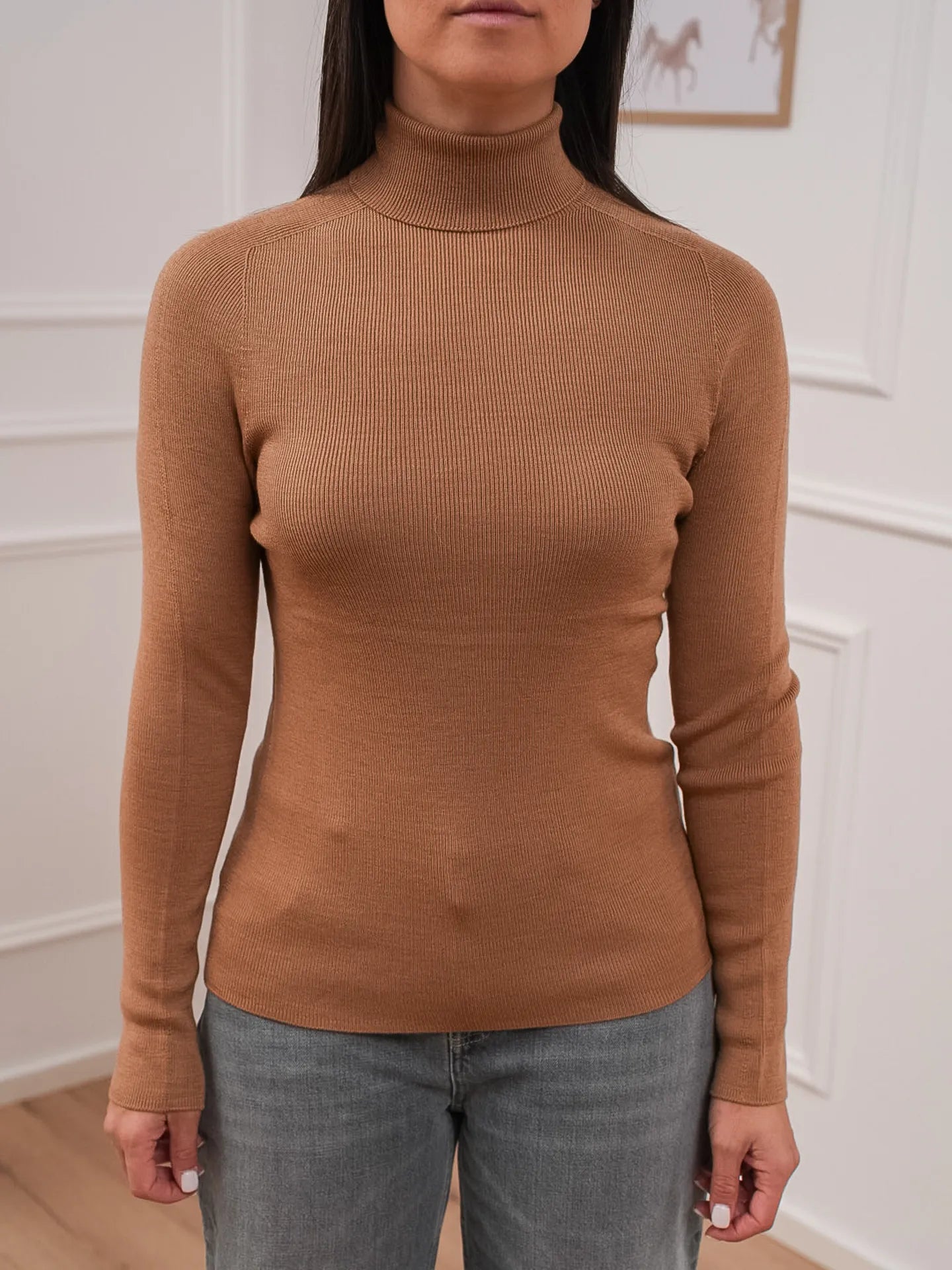 Maglia cammello dolcevita 100% lana - HaveOne