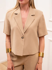 Giacca Office beige a mezza manica - HaveOne