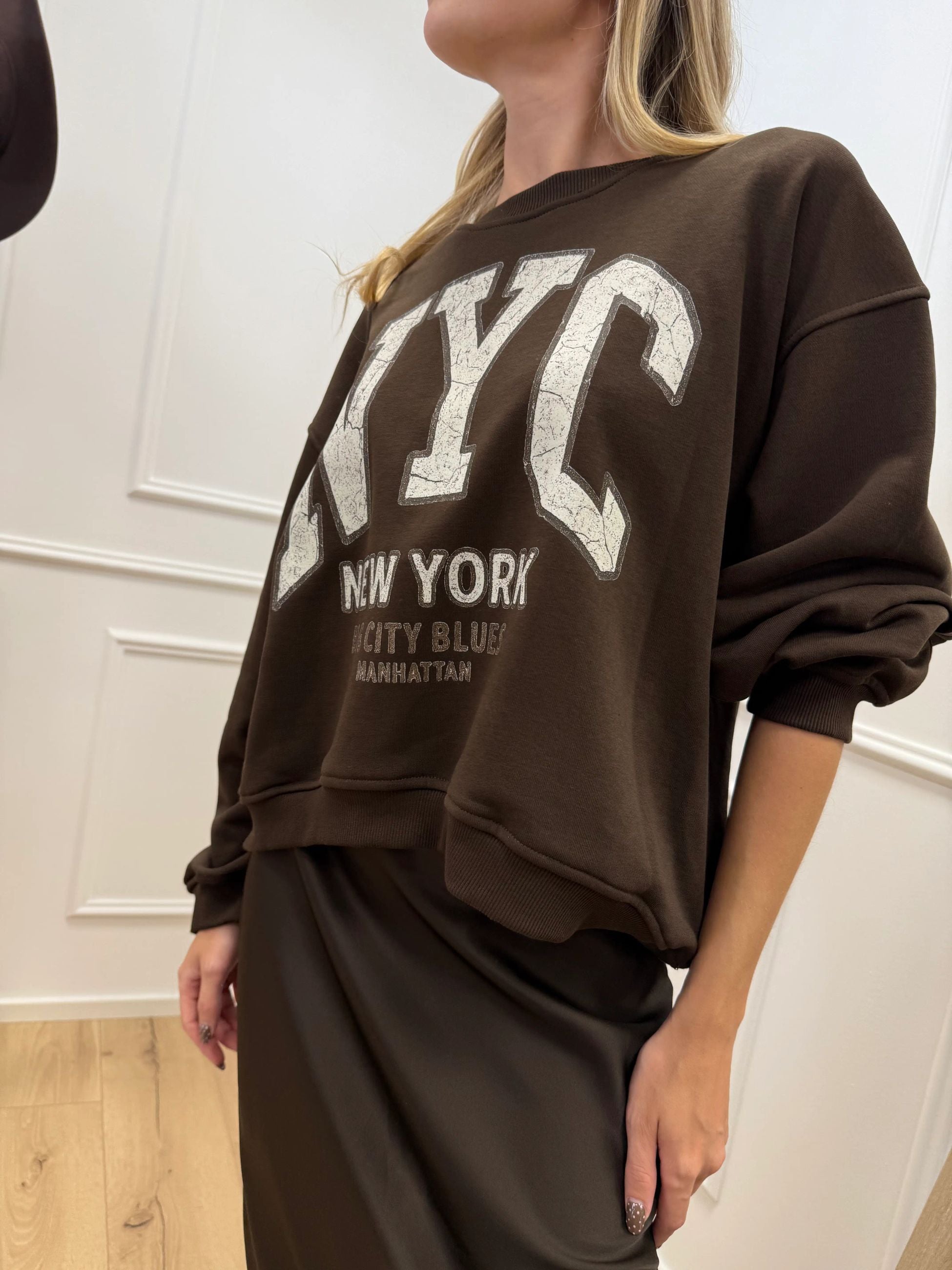 Felpa caffè Nyc bianco - Vicolo