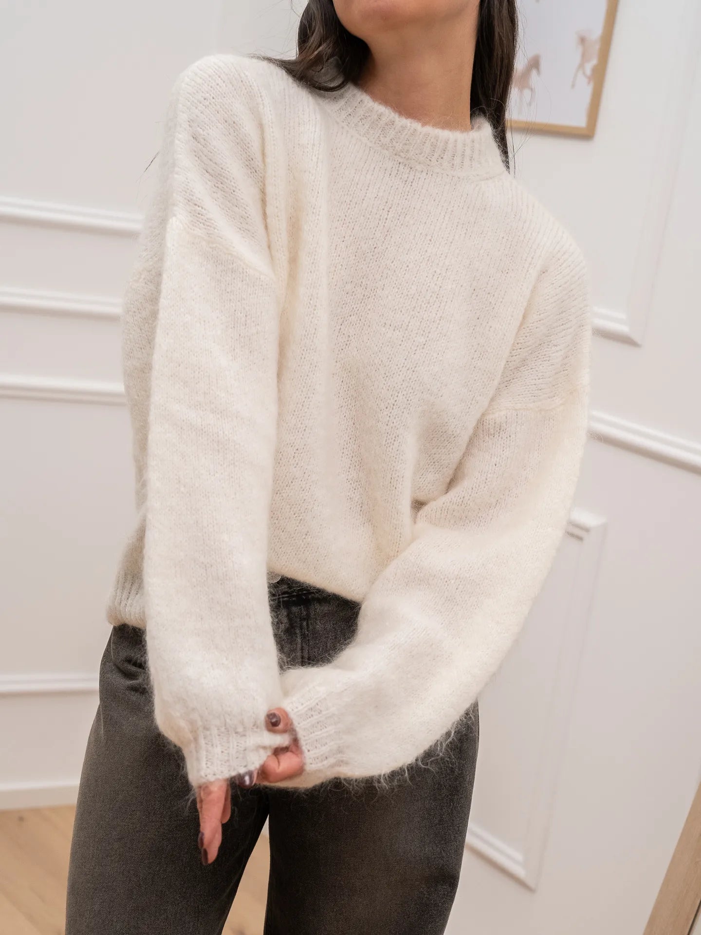 Maglia latte manica palloncino misto mohair - Tensione In