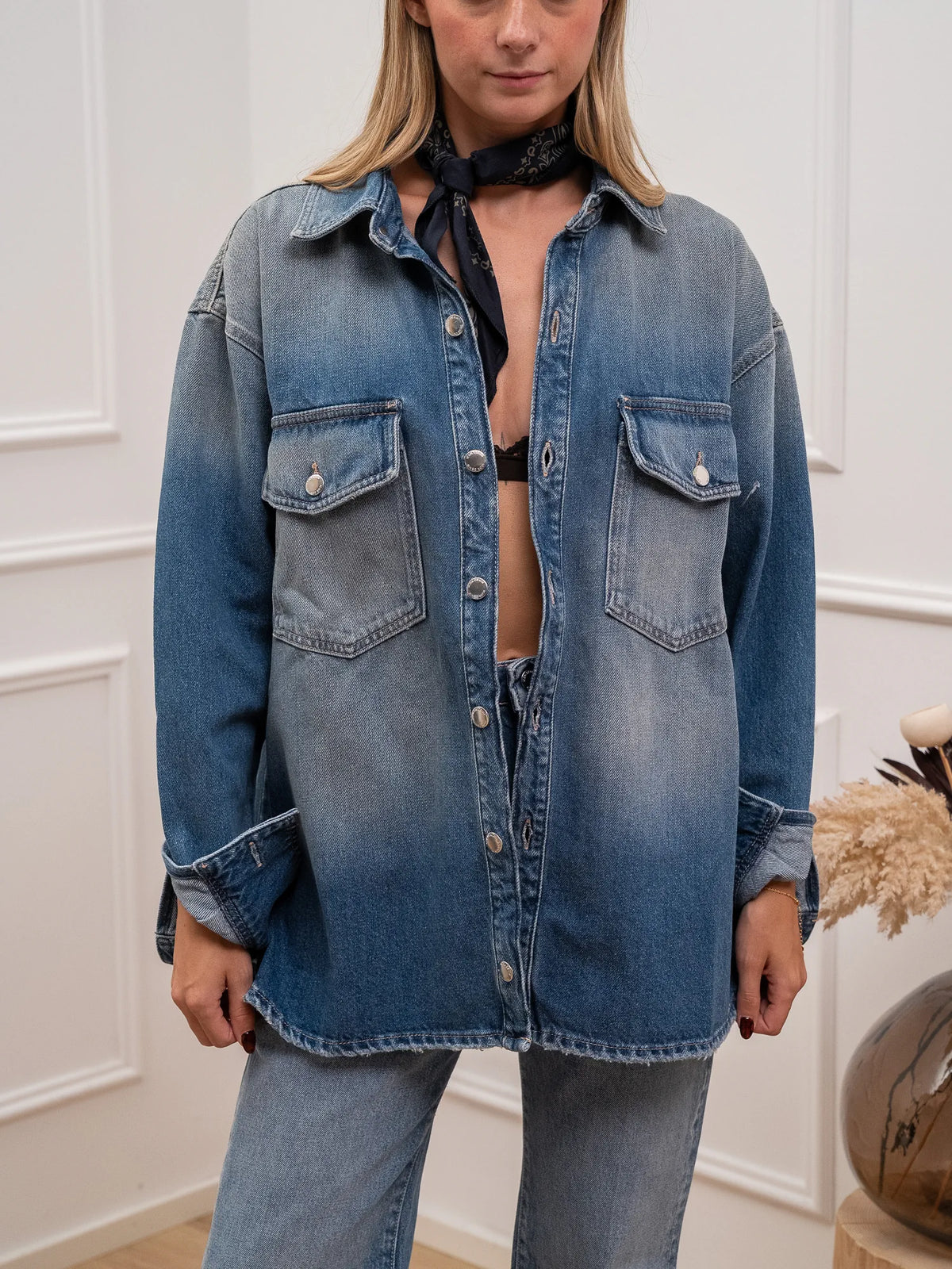Giacca camicia Noa smoke blue - Icon Denim