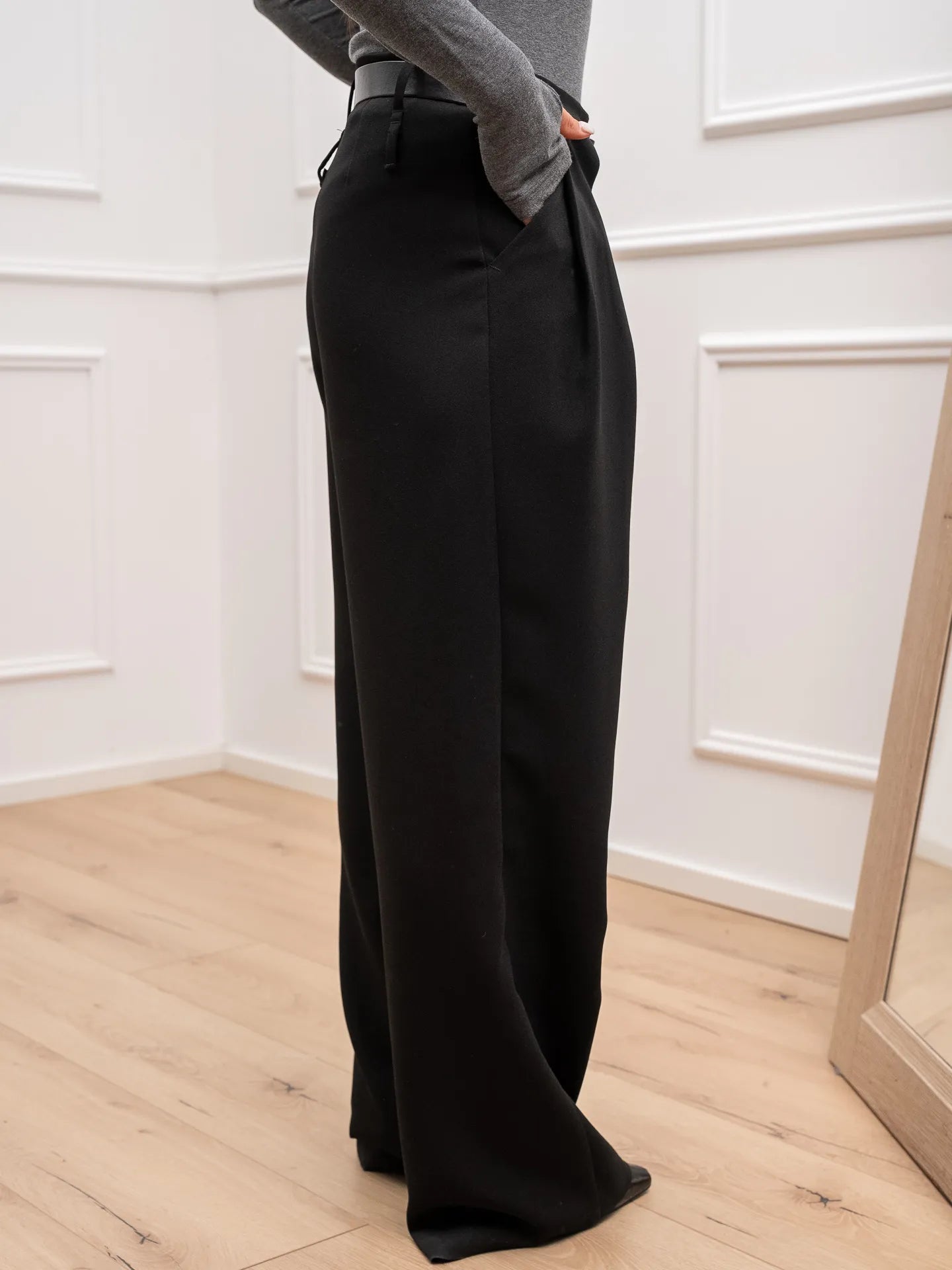 Pantaloni Ludo neri fiammato - Vicolo