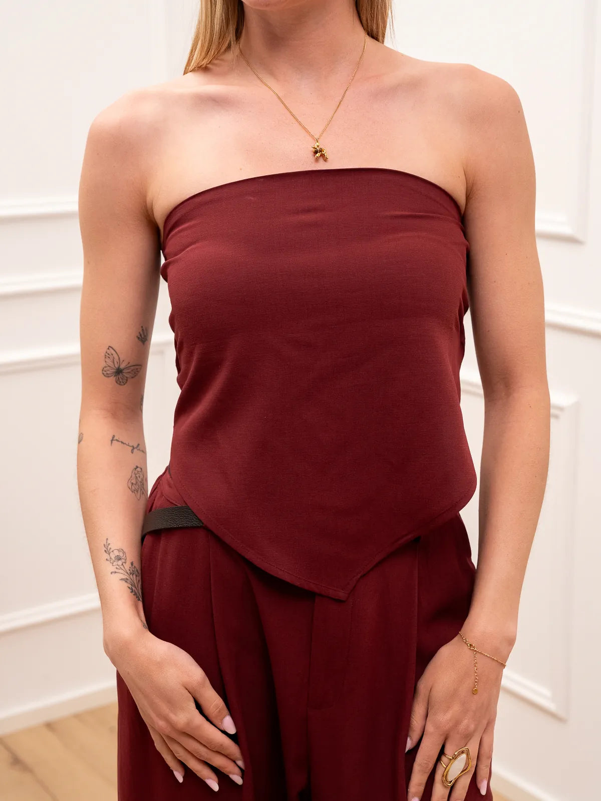 Top Bandita bordeaux a fazzoletto - HaveOne