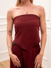 Top Bandita bordeaux a fazzoletto - HaveOne