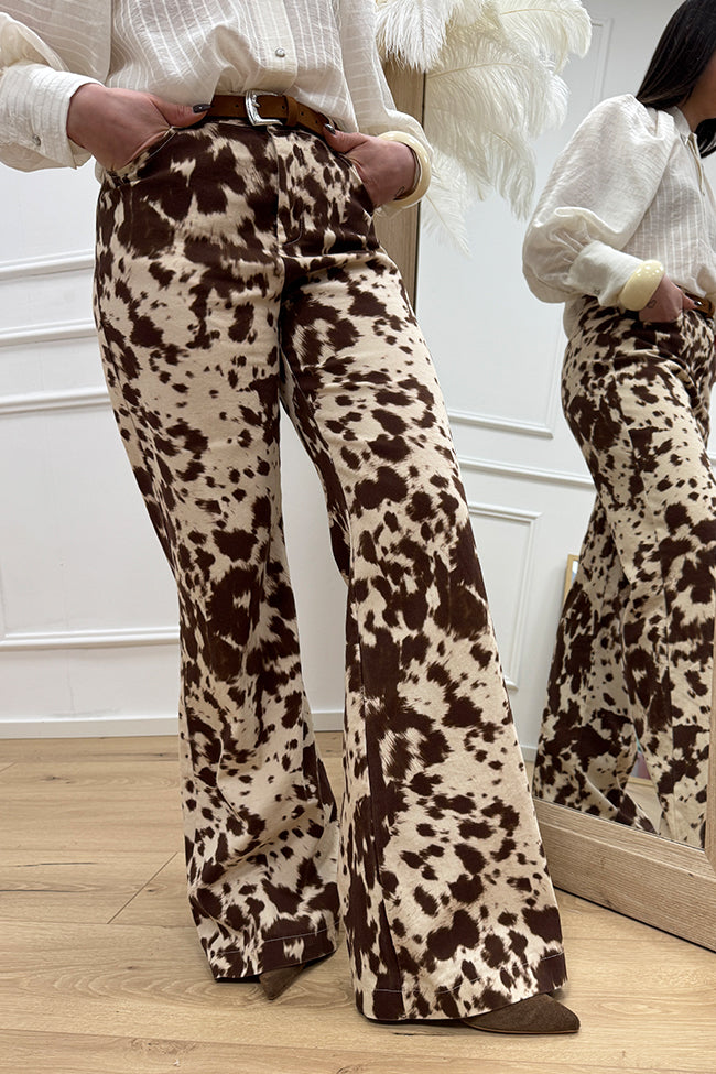 Pantaloni cow elasticizzati a palazzo - HaveOne