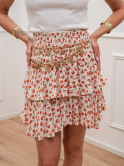 Gonna Elba fiori arancio a balze - You Decide