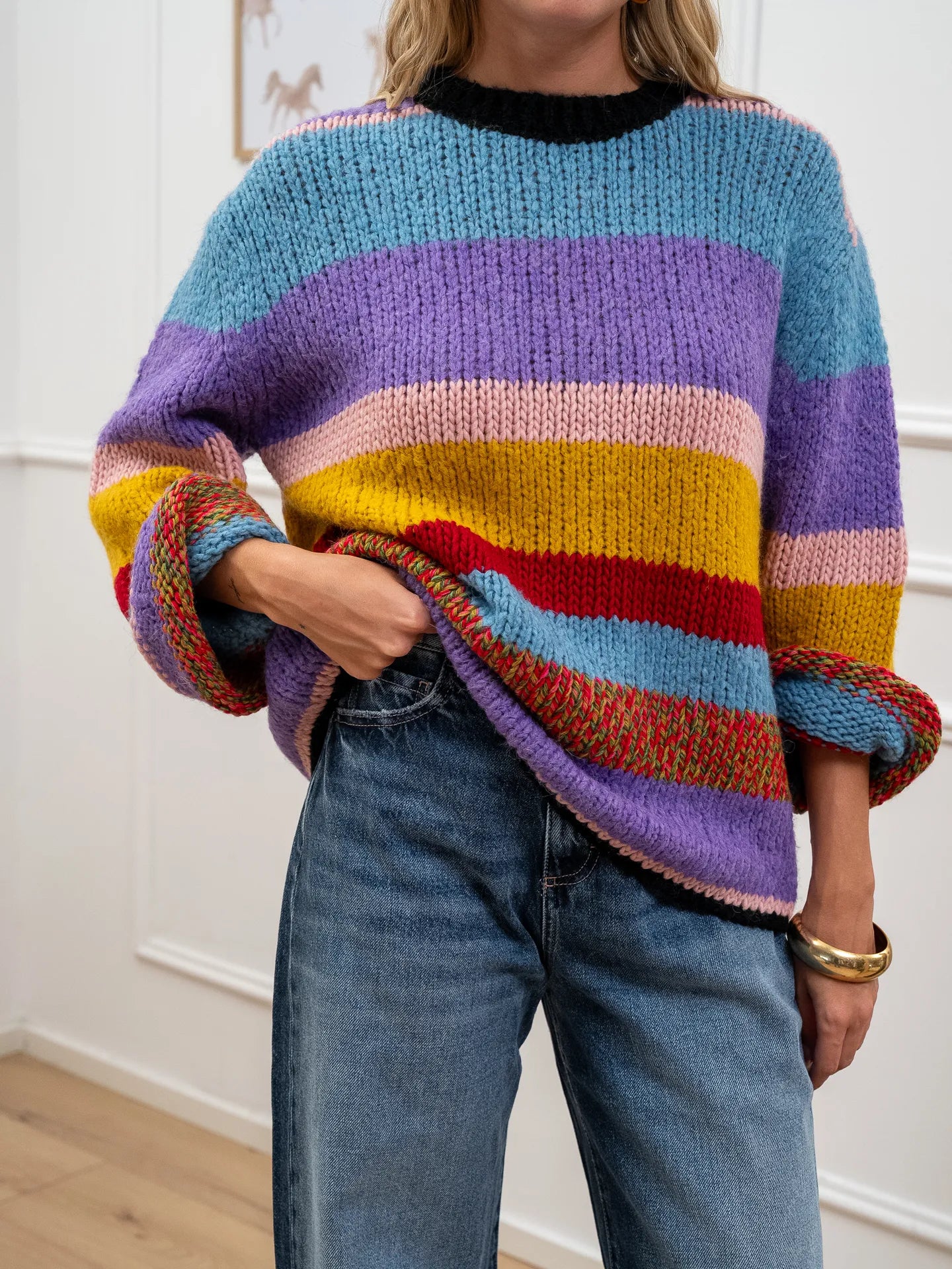 Maglione over rigato multicolor - The Loom Archive