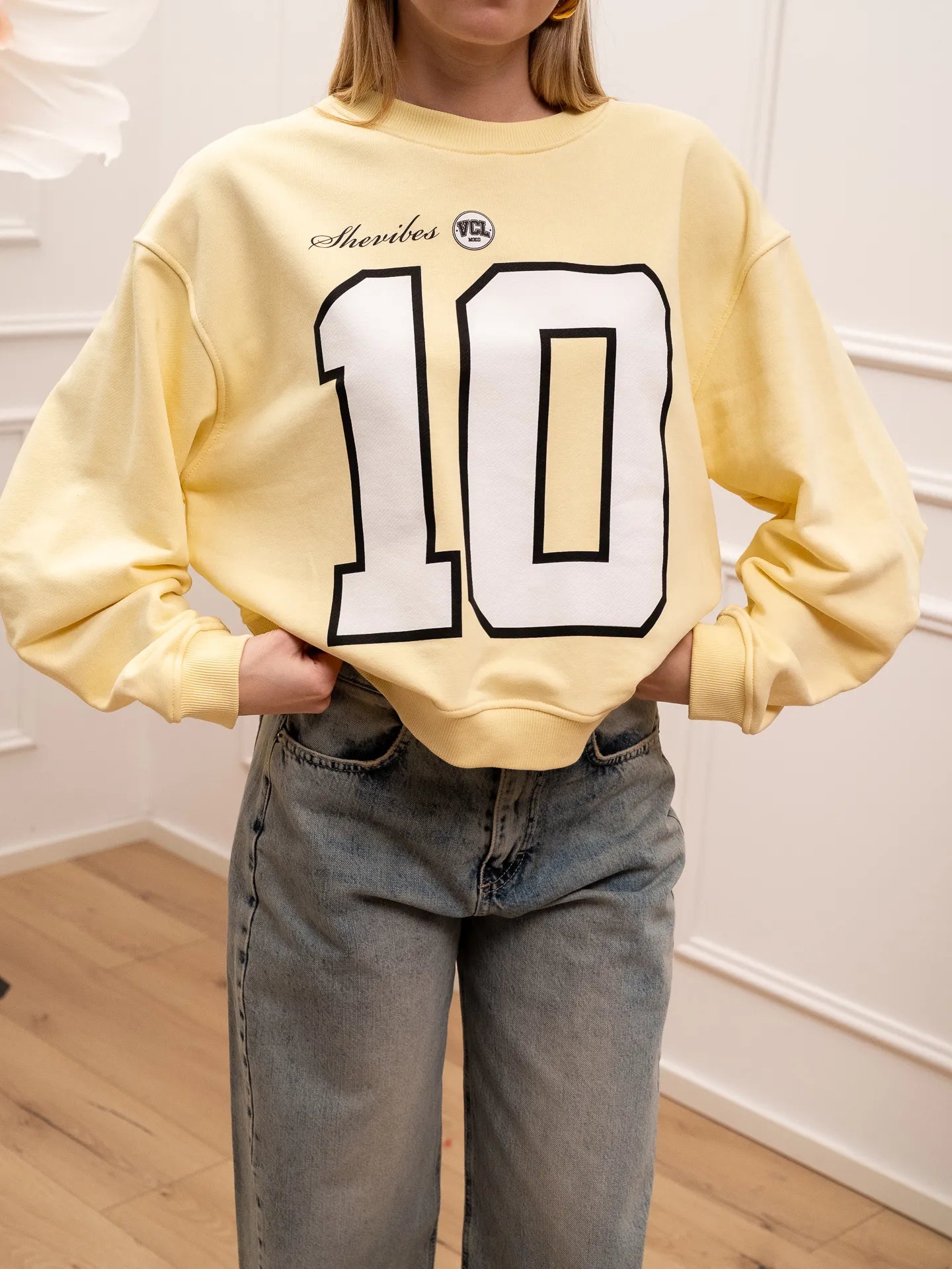 Felpa baseball 10 giallo pulcino - Vicolo