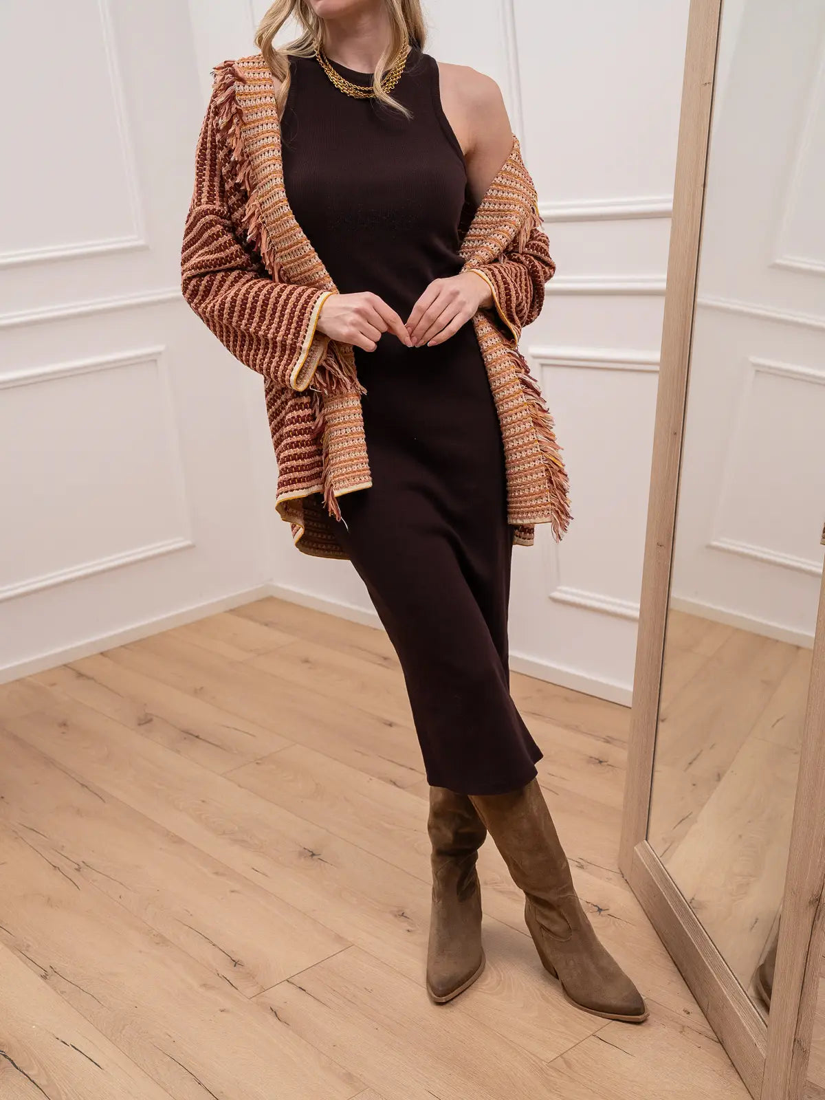 Vestito Greta vino a costine - Vicolo