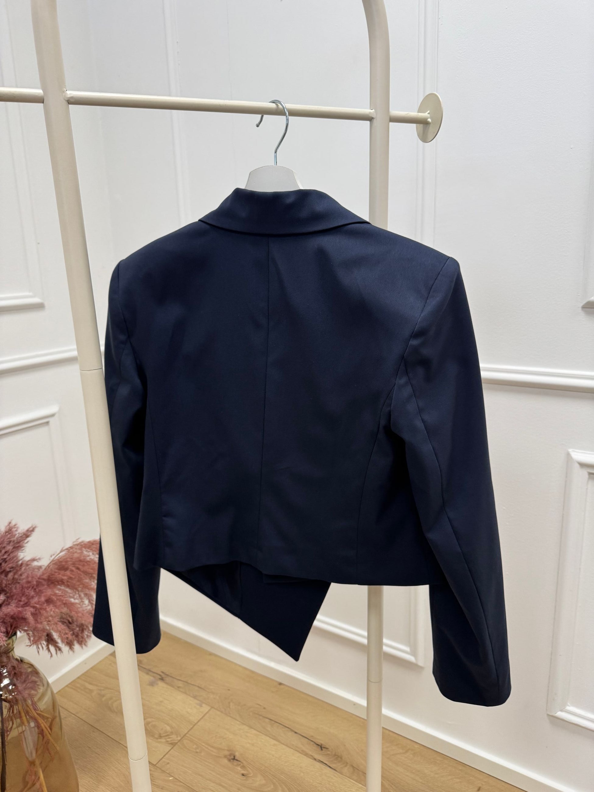 Giacca cropped blu taglio irregolare - Vicolo
