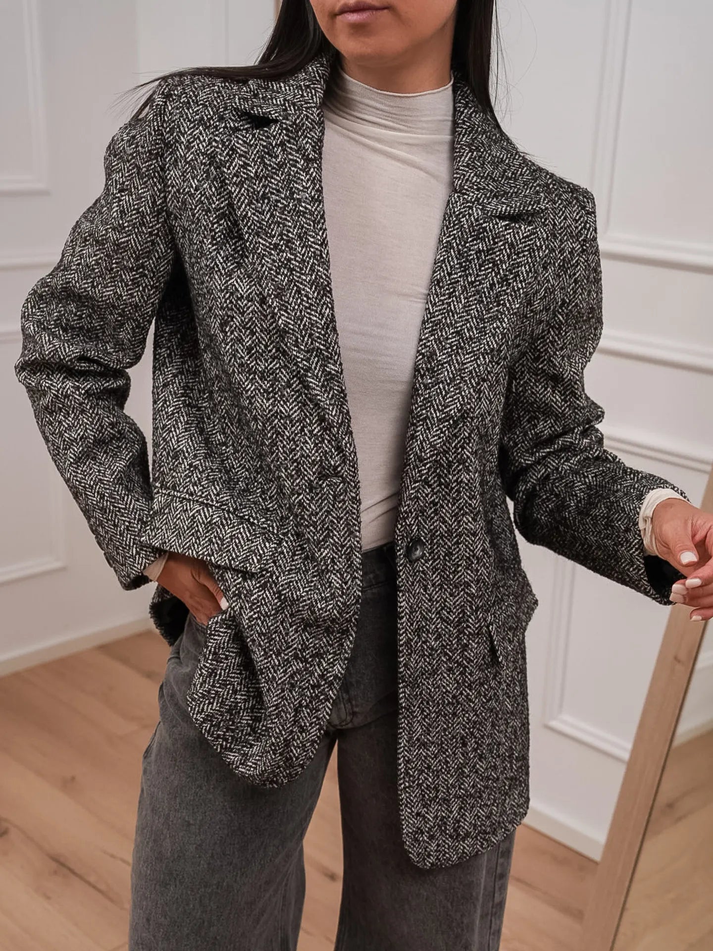 Giacca cappotto spinata grigio, moro - Vicolo