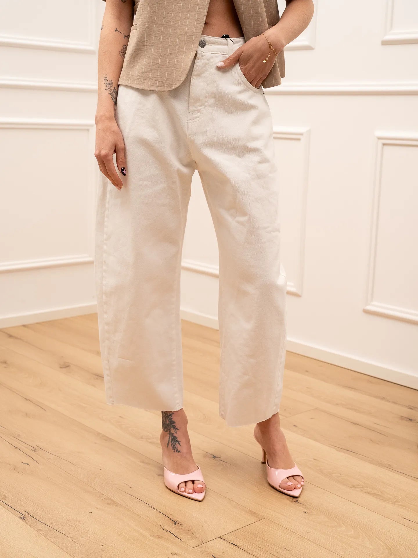 Jeans Aria ballon fit denim bianco - HaveOne