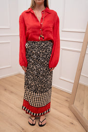 Set coordinato camicia rossa e gonna lunga - Vicolo