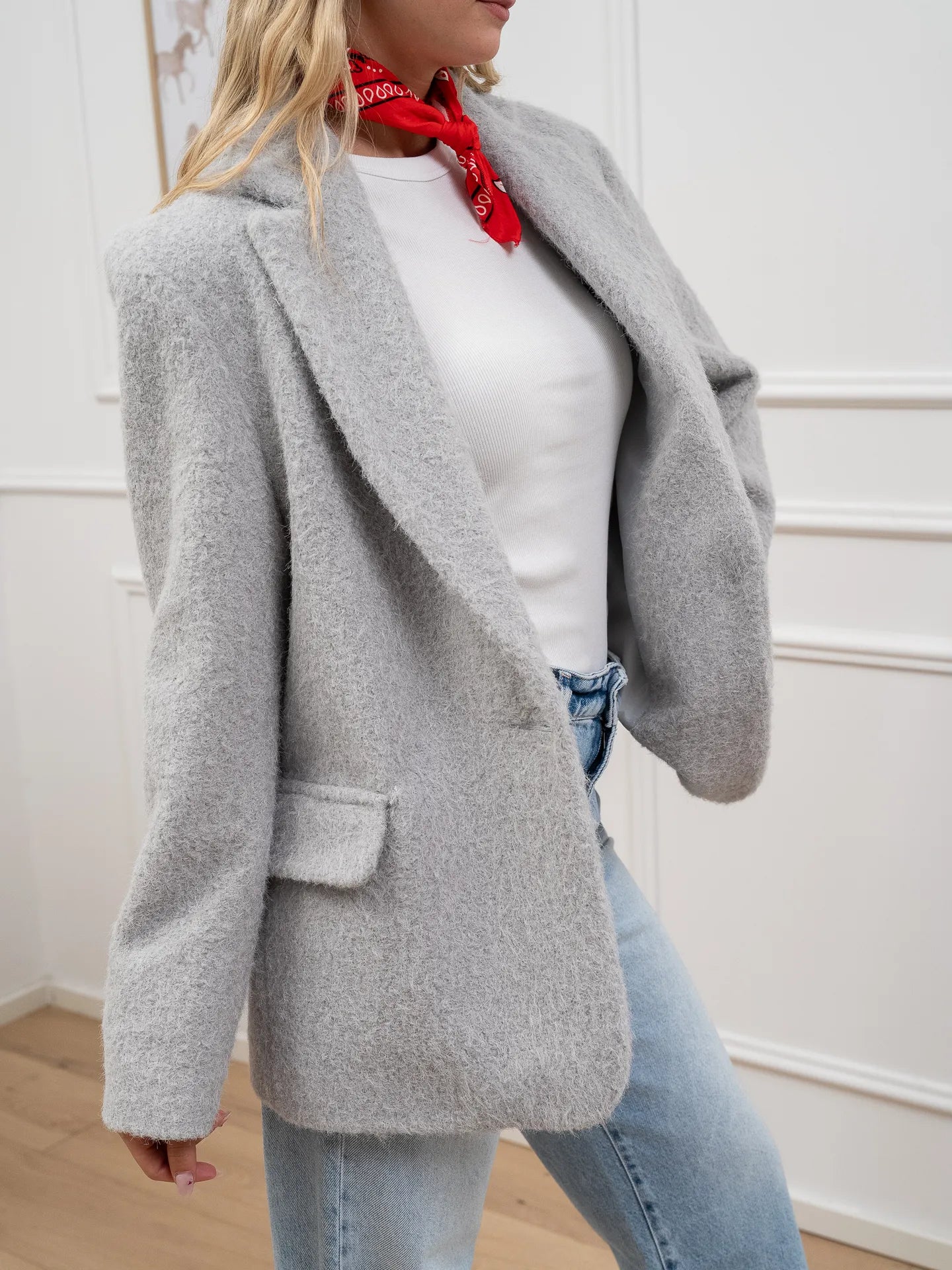 Cappotto corto grigio oversize - HaveOne
