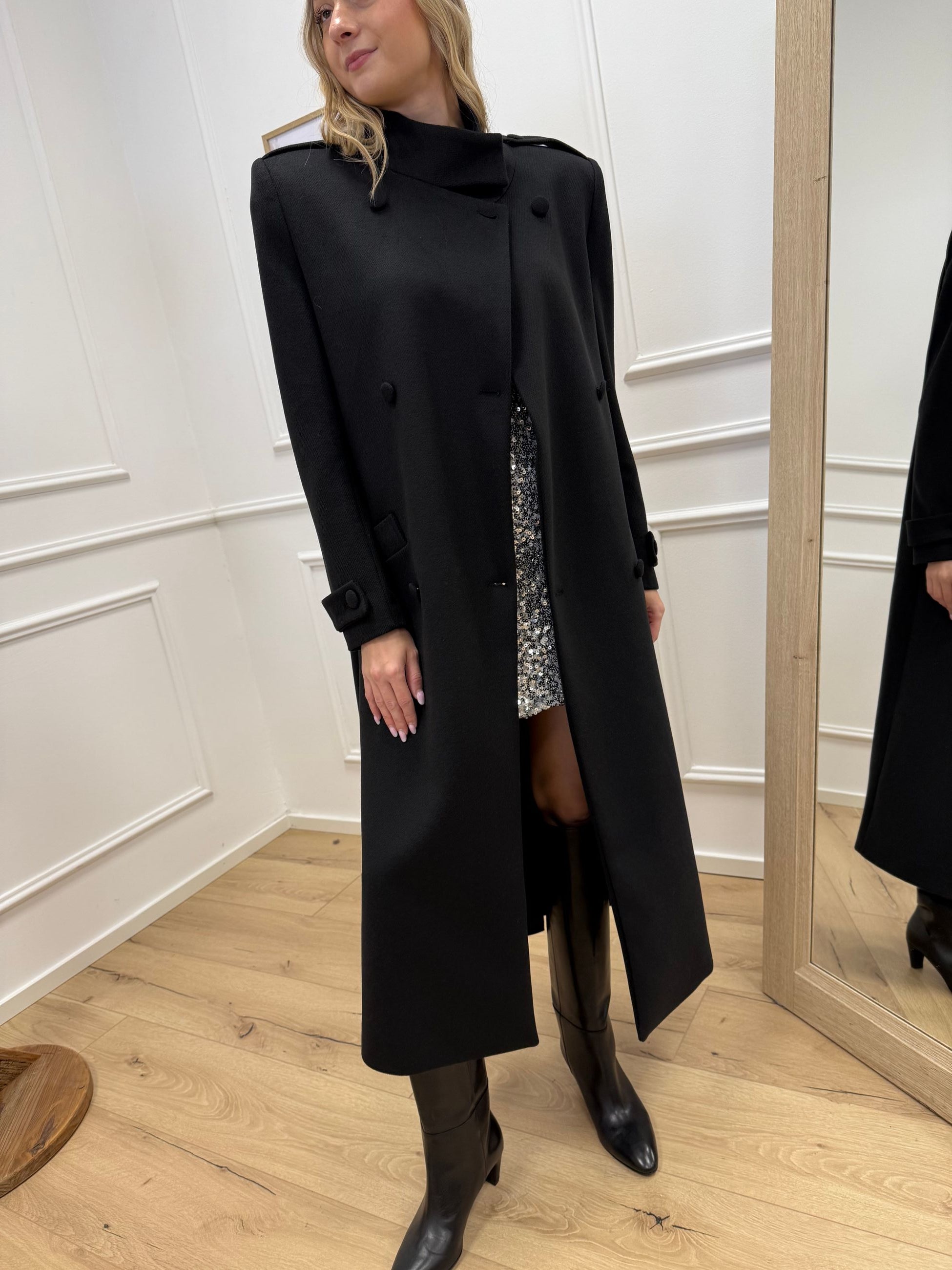 Cappotto Icon lungo nero - Silence Limited