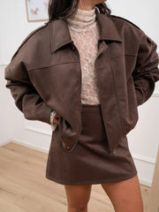 Bomber in dainetto moro con zip - HaveOne