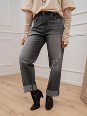 Jeans Mandy grigio con cintura - HaveOne
