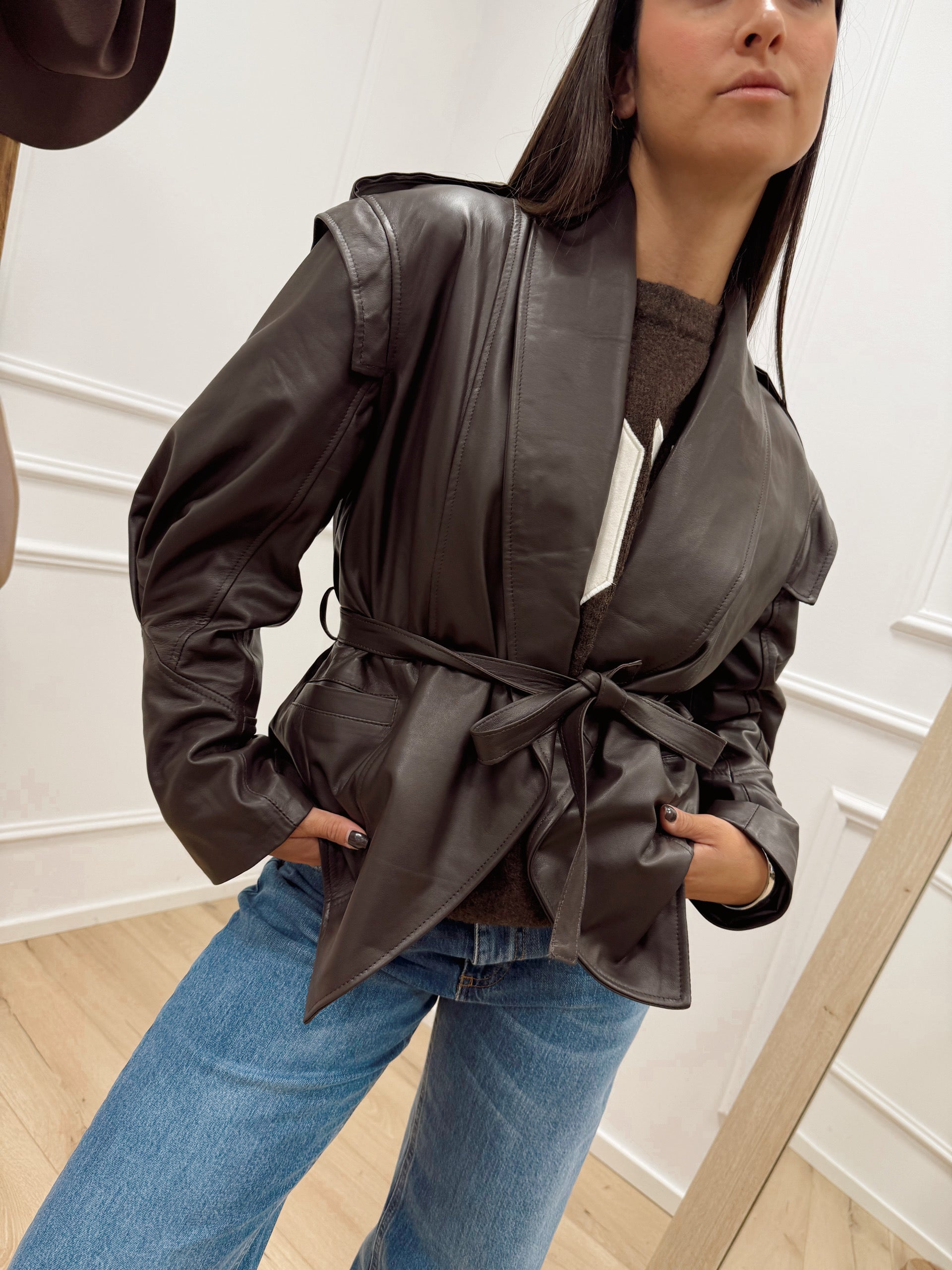 Giacca Marant in pelle moro - Vicolo