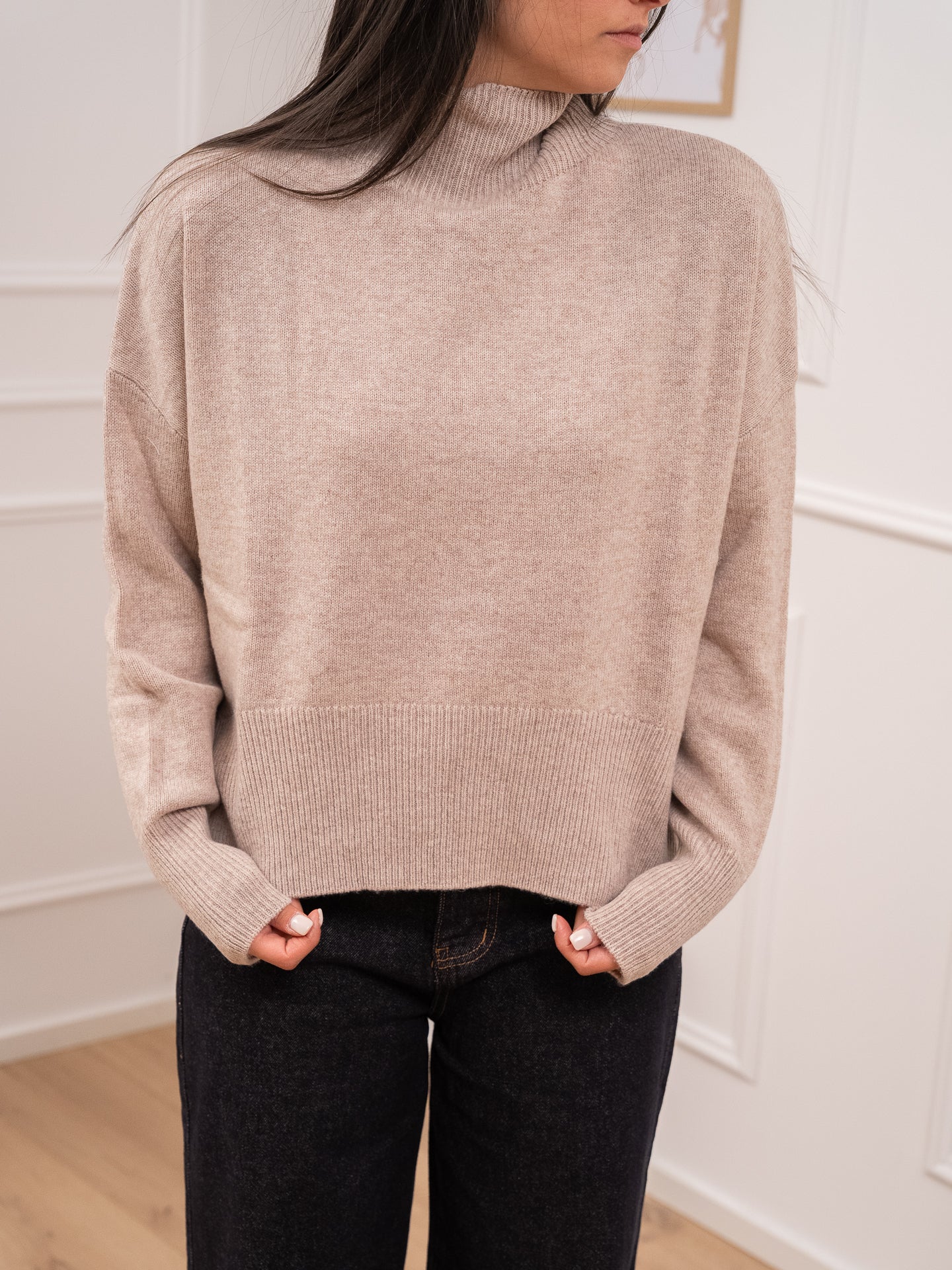 Maglia dolcevita castoro in 100% lana - Tensione In