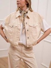 Gilet in denim vaniglia - Vicolo