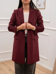 Cappotto slim fit bordeaux ad un bottone - Dixie