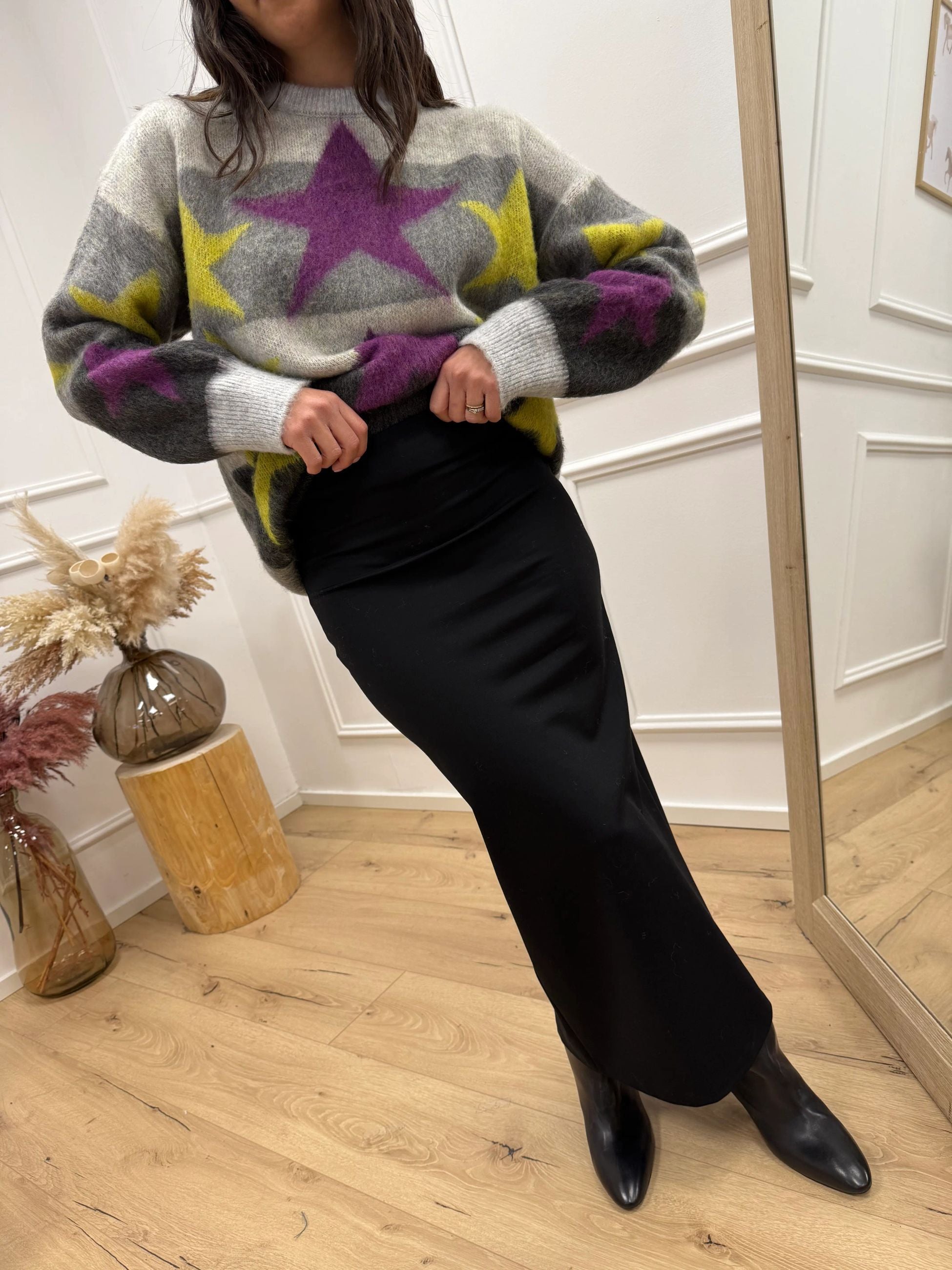 Gonna nera in punto milano a matita - Tensione In