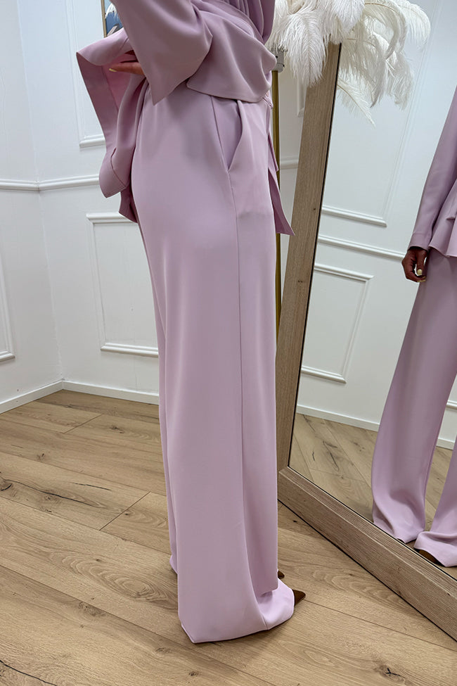 Pantaloni glicine in cady con elastico - Dixie