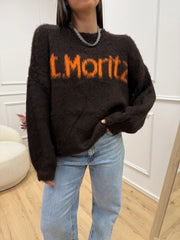 Maglia girocollo St.Moritz moro e arancio - HaveOne