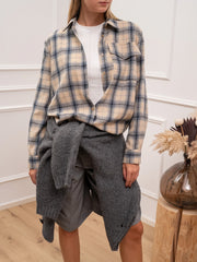 Camicia check vaniglia e blu in flanella - Vicolo