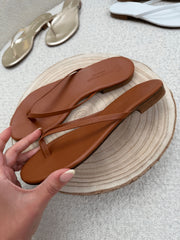 Ciabatta slim basic cuoio - Divine Follie