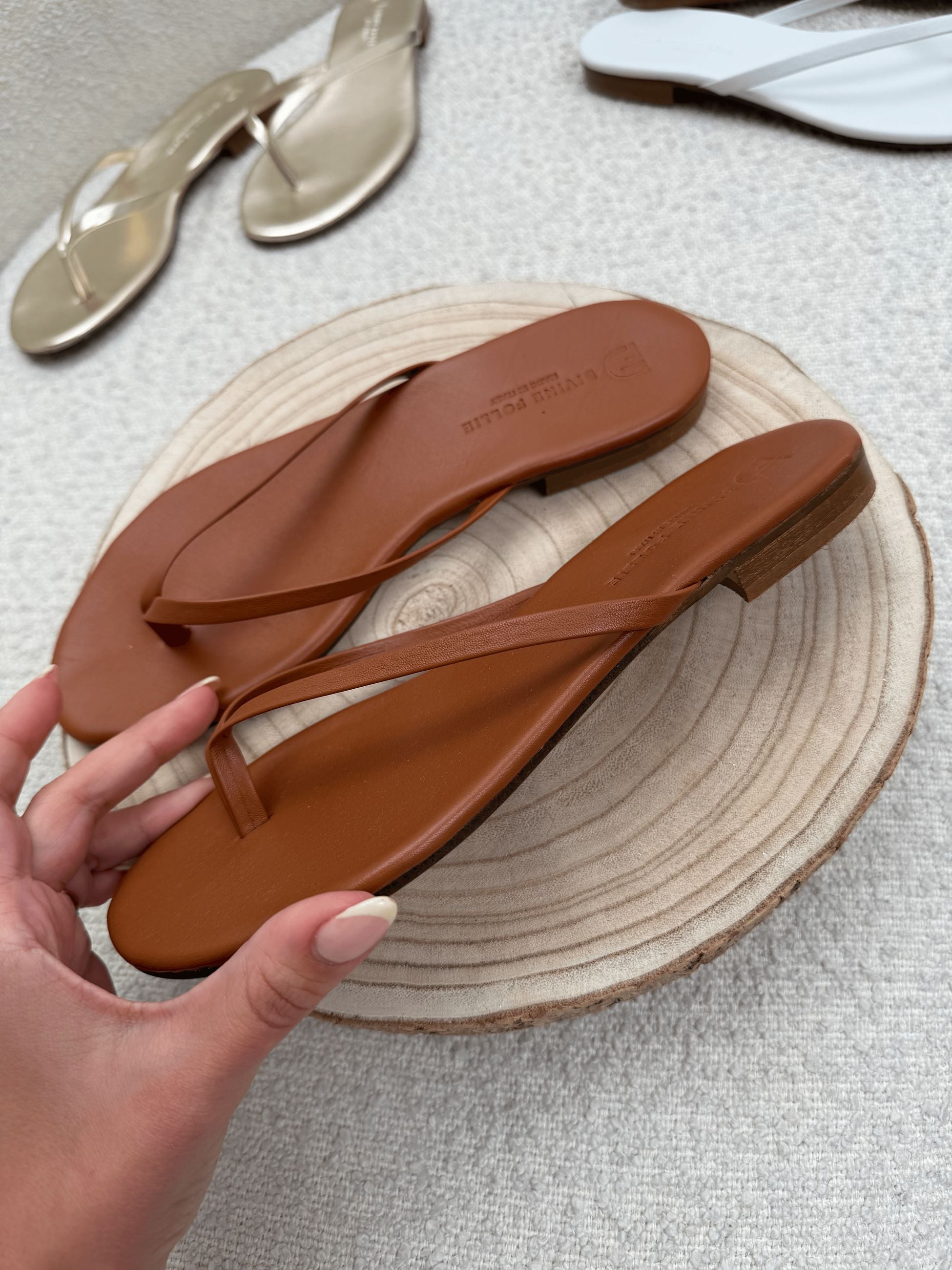 Ciabatta slim basic cuoio - Divine Follie