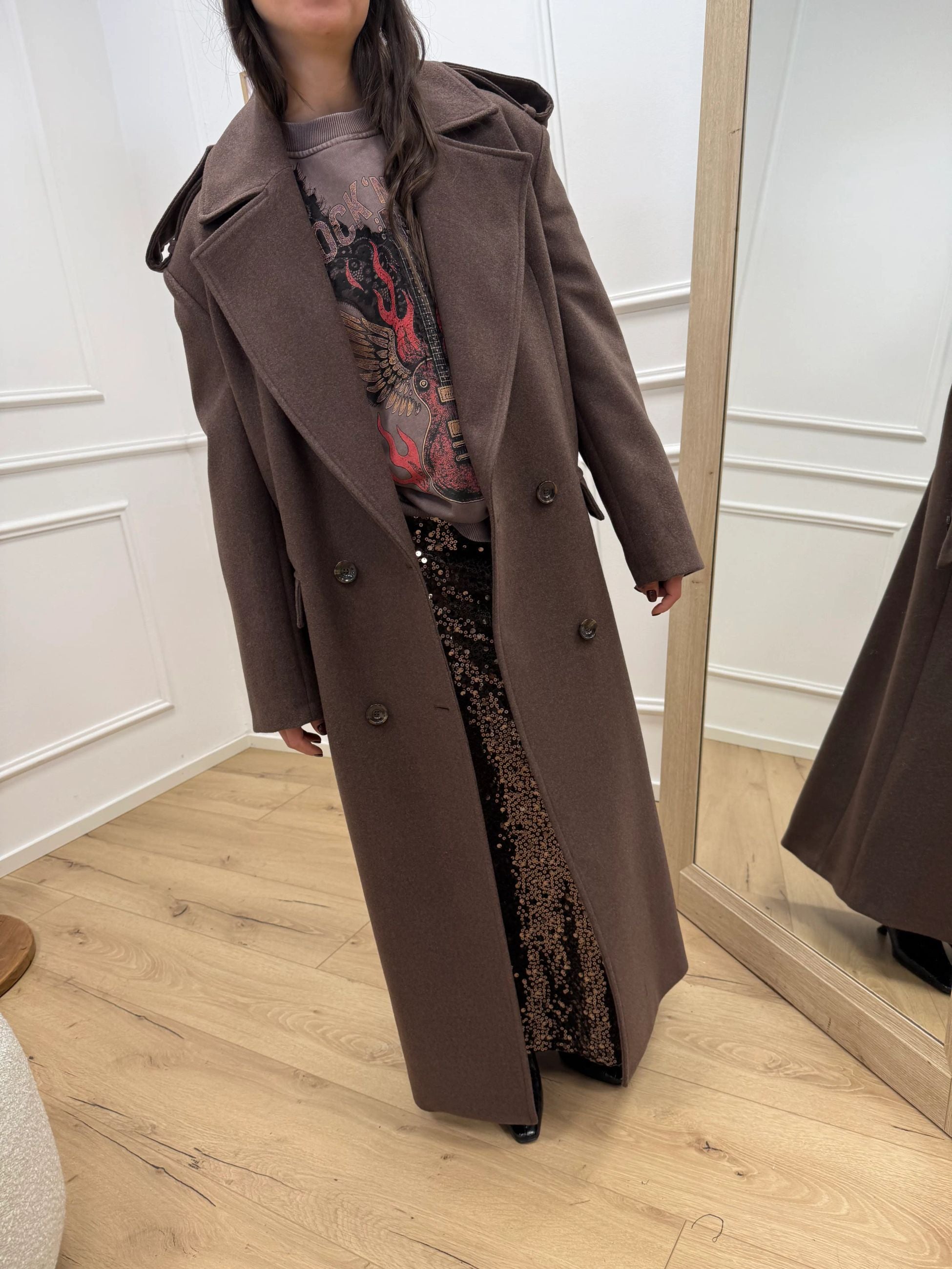 Cappotto lungo fondente fit over - HaveOne
