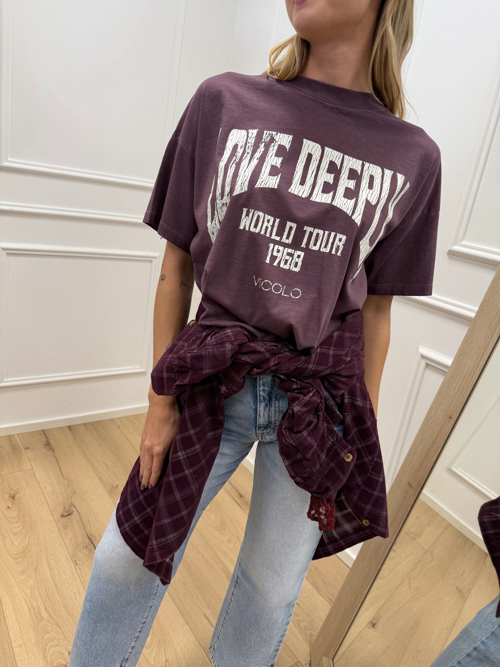 T shirt "Love deeply" bordeaux - Vicolo