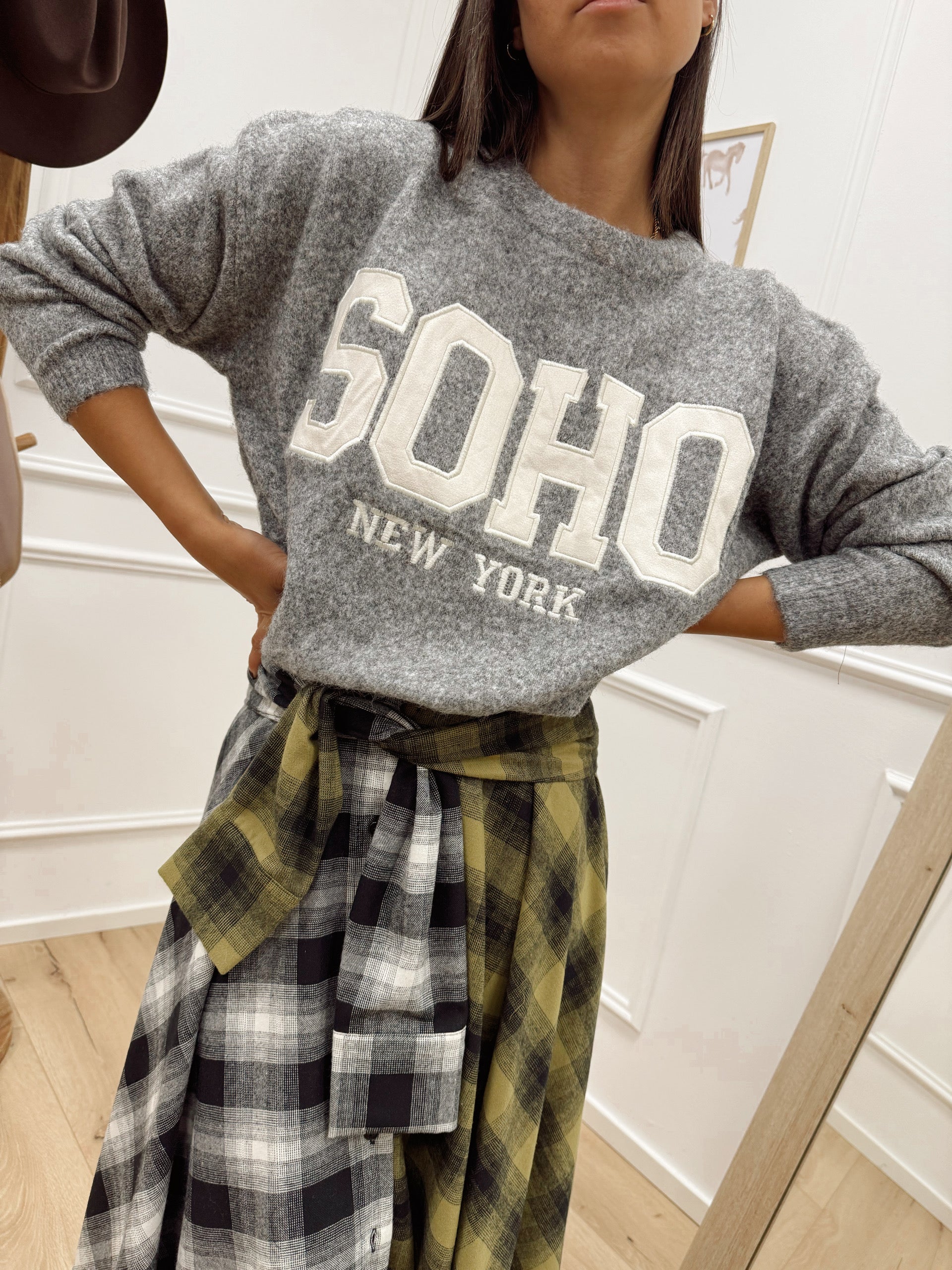 Maglia grigia "Soho" misto lana - HaveOne