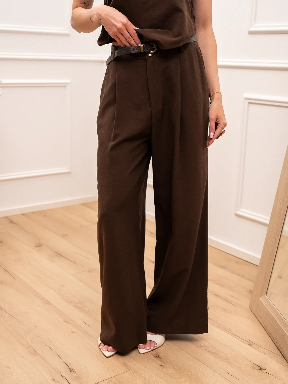 Pantaloni Bandita moka con pinces - HaveOne