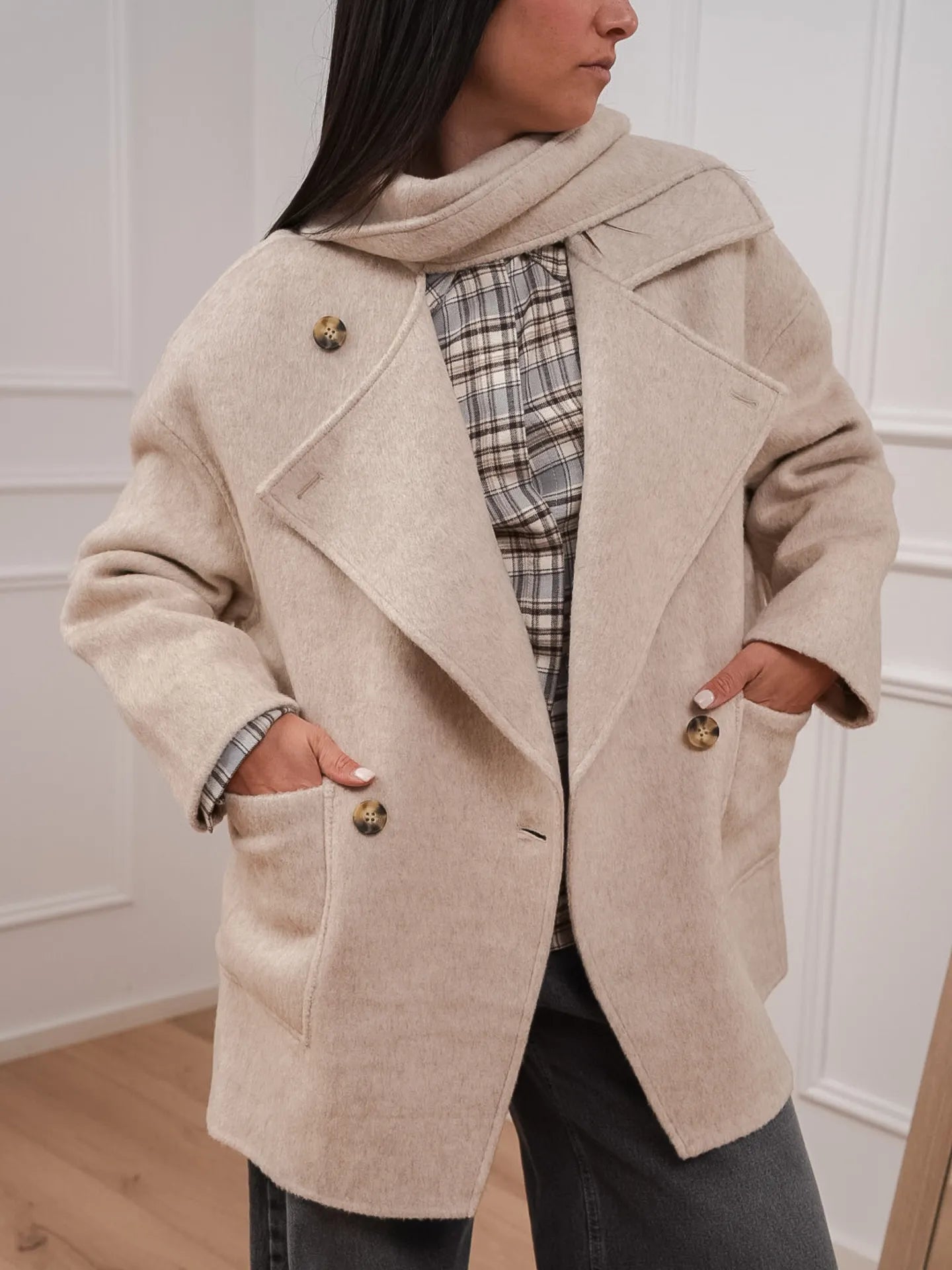 Cappotto corto beige mélange - Vicolo