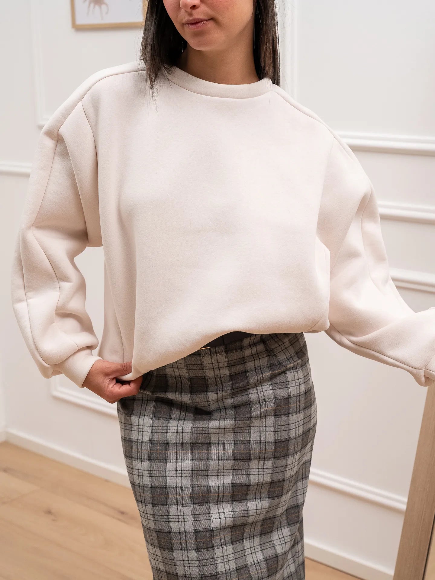 Felpa girocollo burro manica balloon - HaveOne