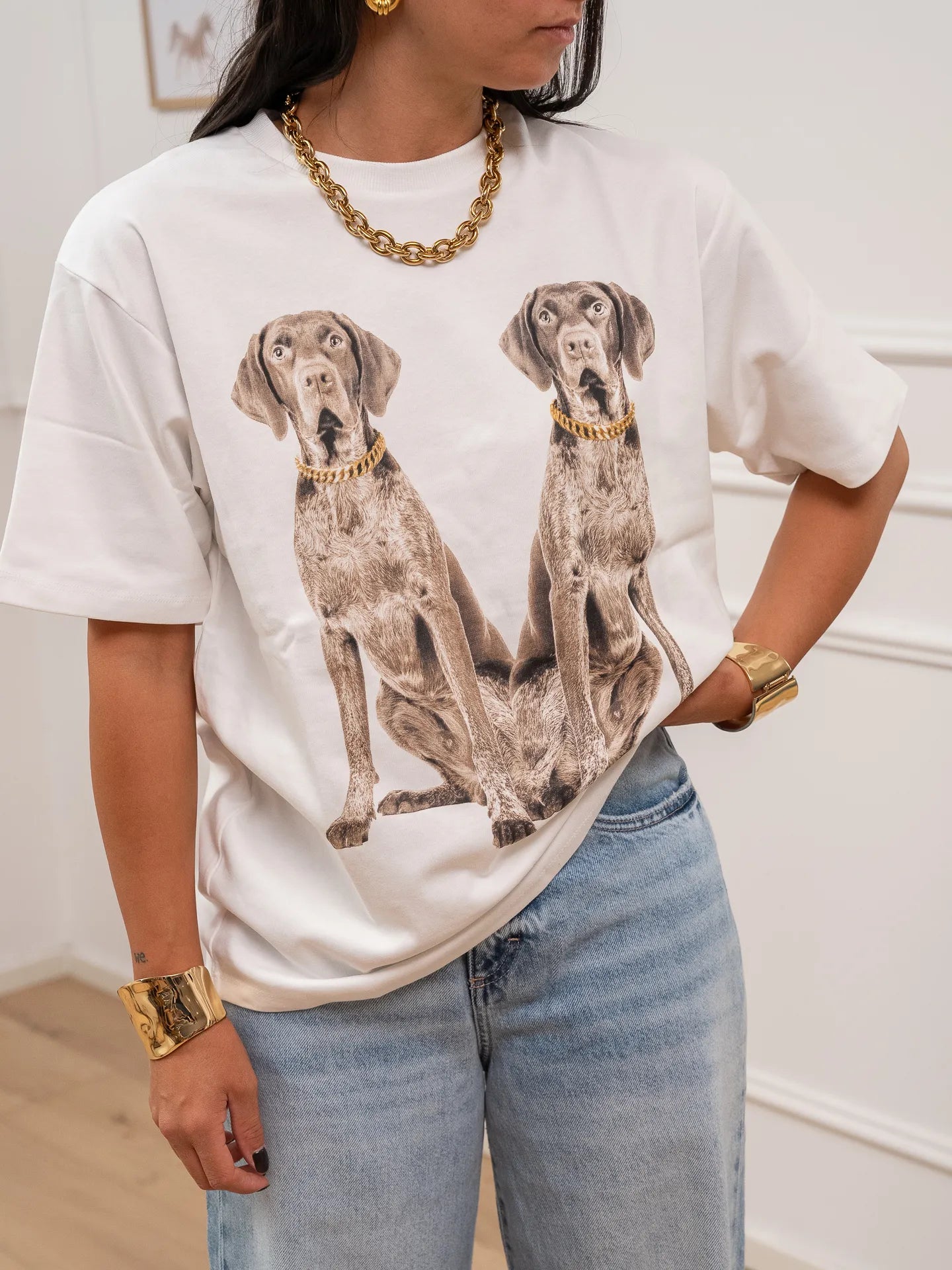 T shirt Olivia stampa doggy - JJXX
