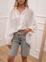Camicia Corean bianca in mussola - Vicolo