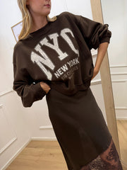 Felpa caffè Nyc bianco - Vicolo