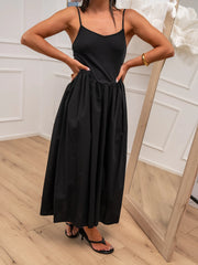 Vestito Naomi nero bimateriale - Vicolo