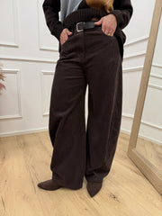 Pantaloni in velluto moro fit balloon - HaveOne