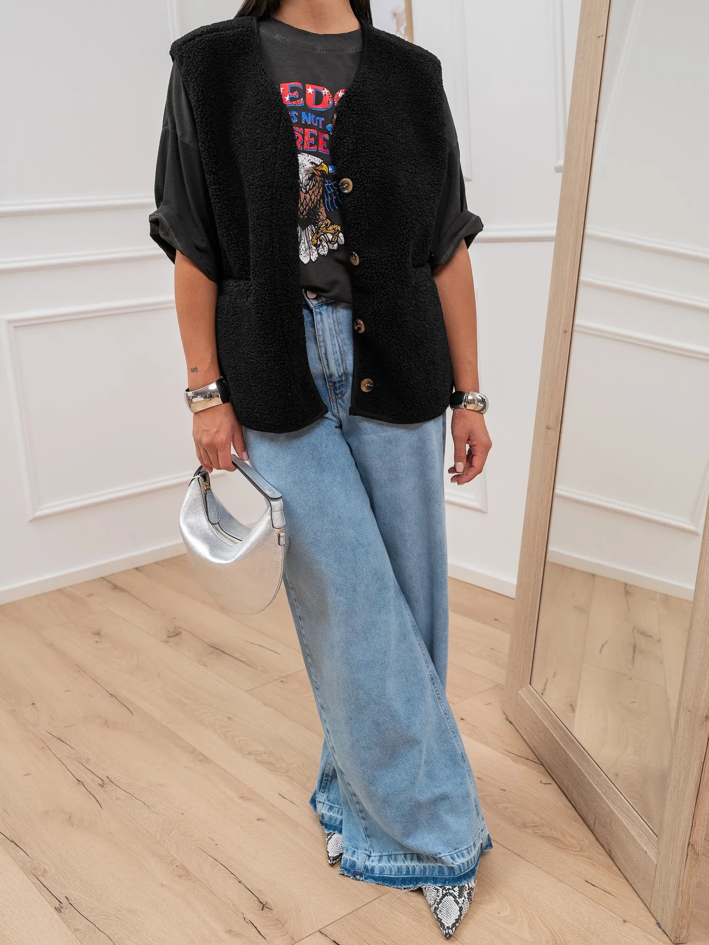 Gilet teddy nero - Vicolo